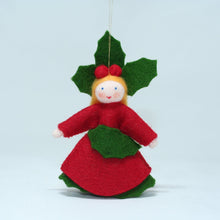 Handmade Holly Berry Princess Doll by Ambrosius – Eco-Friendly Wool Felt Waldorf Toy from Eco Flower Fairies LLC