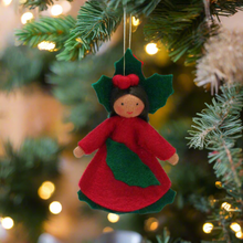 Handmade Holly Berry Princess Doll by Ambrosius – Eco-Friendly Wool Felt Waldorf Toy from Eco Flower Fairies LLC