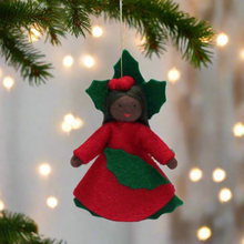 Handmade Holly Berry Princess Doll by Ambrosius – Eco-Friendly Wool Felt Waldorf Toy from Eco Flower Fairies LLC