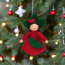 Handmade Holly Berry Princess Doll by Ambrosius – Eco-Friendly Wool Felt Waldorf Toy from Eco Flower Fairies LLC