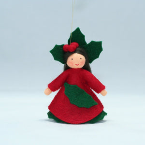 Handmade Holly Berry Princess Doll by Ambrosius – Eco-Friendly Wool Felt Waldorf Toy from Eco Flower Fairies LLC