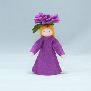 Chrysanthemum Fairy Doll – 2.5” & 3" Handmade Felt Waldorf Decorations by Ambrosius