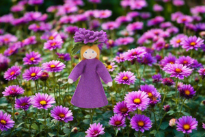 Chrysanthemum Fairy Doll – 2.5” & 3" Handmade Felt Waldorf Decorations by Ambrosius
