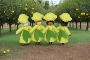 Lemon Fairy Doll – 2.5" & 3" Handmade Felt Waldorf Decoration by Ambrosius