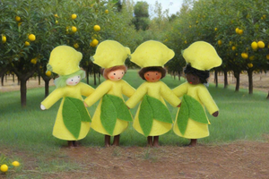 Handmade Lemon Fairy Doll by Ambrosius – Eco-Friendly Wool Felt Waldorf Toy from Eco Flower Fairies LLC