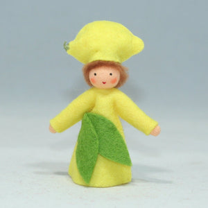 Handmade Lemon Fairy Doll by Ambrosius – Eco-Friendly Wool Felt Waldorf Toy from Eco Flower Fairies LLC