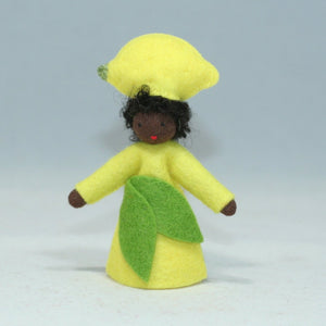 Handmade Lemon Fairy Doll by Ambrosius – Eco-Friendly Wool Felt Waldorf Toy from Eco Flower Fairies LLC