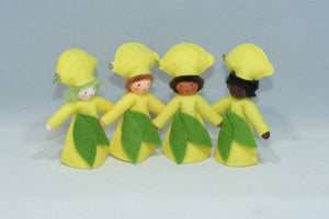 Lemon Fairy Doll – 2.5" & 3" Handmade Felt Waldorf Decoration by Ambrosius