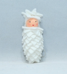 Handmade Pine Cone Baby Doll by Ambrosius – Eco-Friendly Wool Felt Waldorf Toy from Eco Flower Fairies LLC