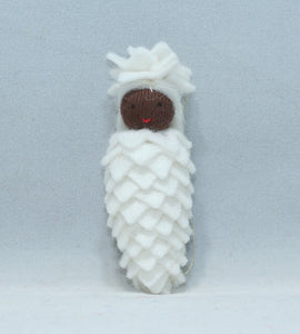 Handmade Pine Cone Baby Doll by Ambrosius – Eco-Friendly Wool Felt Waldorf Toy from Eco Flower Fairies LLC
