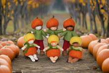 Handmade Pumpkin Pixie Doll by Ambrosius – Eco-Friendly Wool Felt Waldorf Toy from Eco Flower Fairies LLC
