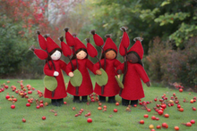 Rose Hips Fairy Doll – 2.5" & 3" Handmade Felt Waldorf Decorations by Ambrosius