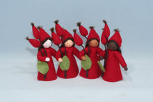Rose Hips Fairy Doll – 2.5" & 3" Handmade Felt Waldorf Decorations by Ambrosius