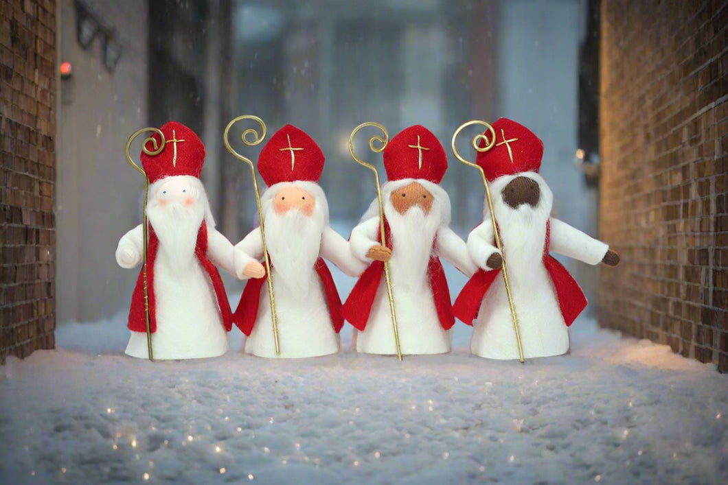 Handmade Saint Nicholas Doll by Ambrosius – Eco-Friendly Wool Felt Waldorf Toy from Eco Flower Fairies LLC