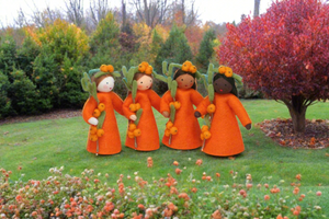 Seaberry Fairy (handmade decorative felt doll) - Eco Flower Fairies LLC - Waldorf Doll Shop - Handmade by Ambrosius