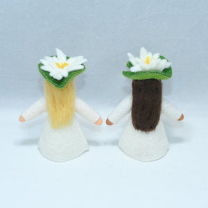 Water Lily Fairy Doll – 3" Handmade Felt Waldorf Decoration by Ambrosius