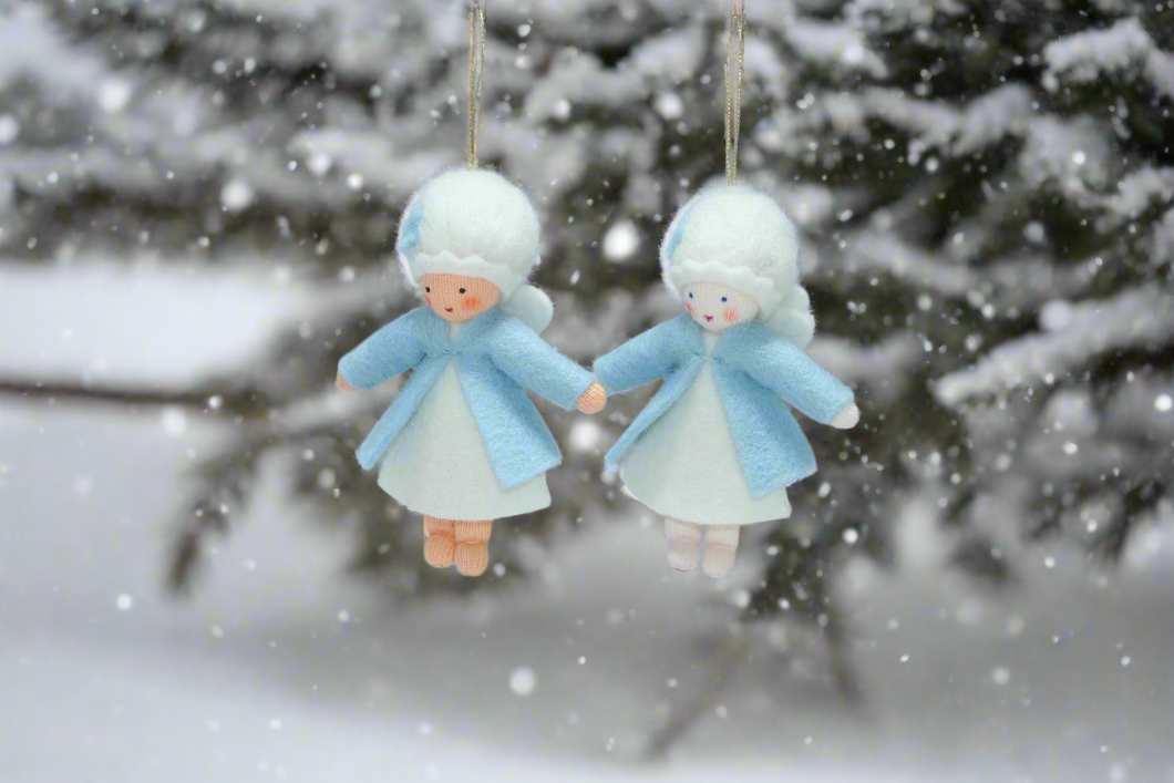Handmade Winter Pixie Doll by Ambrosius – Eco-Friendly Wool Felt Waldorf Toy from Eco Flower Fairies LLC