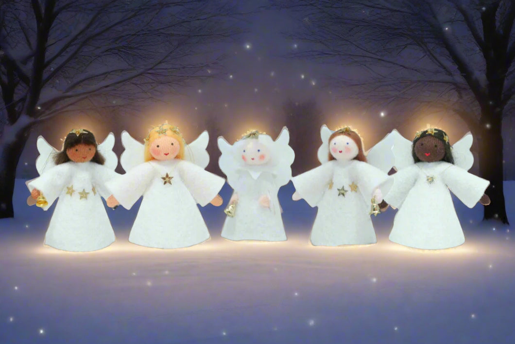 Handmade Christmas Angel Doll by Ambrosius – Eco-Friendly Wool Felt Waldorf Toy from Eco Flower Fairies LLC