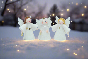 Christmas Angel Doll – 2", 2.5”, 3" & 5" Handmade Felt Waldorf Decorations by Ambrosius