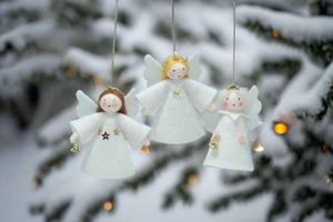 Christmas Angel Doll – 2", 2.5”, 3" & 5" Handmade Felt Waldorf Decorations by Ambrosius