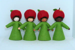 Apple Fairy Doll – 2.5”, 3" & 3.5” Handmade Felt Waldorf Decorations by Ambrosius