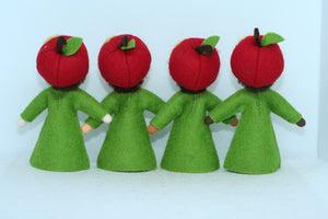 Apple Fairy Doll – 2.5”, 3" & 3.5” Handmade Felt Waldorf Decorations by Ambrosius