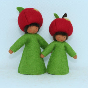 Handmade Apple Fairy Doll by Ambrosius – Eco-Friendly Wool Felt Waldorf Toy from Eco Flower Fairies LLC