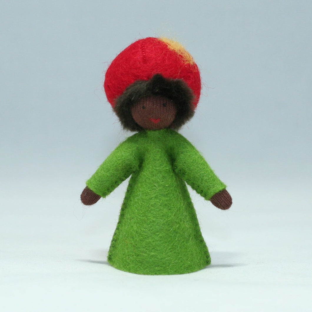 Handmade Apple Fairy Doll by Ambrosius – Eco-Friendly Wool Felt Waldorf Toy from Eco Flower Fairies LLC