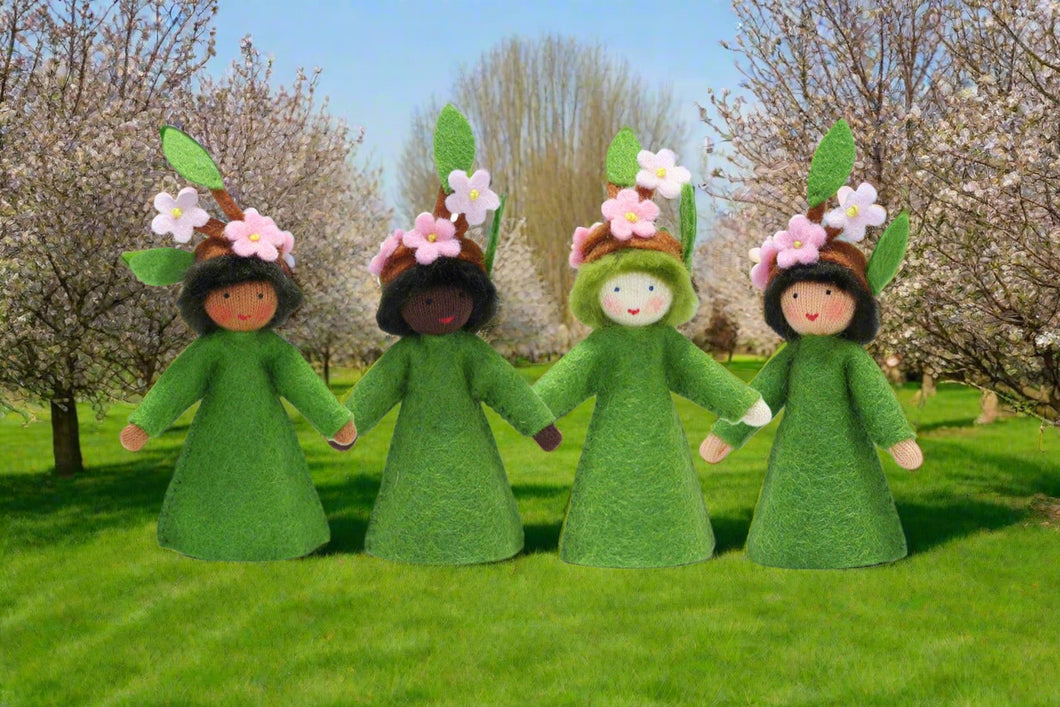 Handmade Apple Blossom Fairy Doll by Ambrosius – Eco-Friendly Wool Felt Waldorf Toy from Eco Flower Fairies LLC