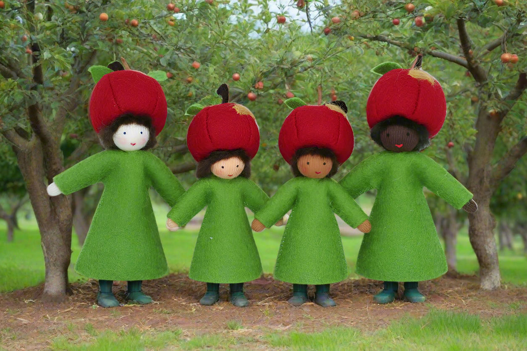 Handmade Apple Fairy Doll by Ambrosius – Eco-Friendly Wool Felt Waldorf Toy from Eco Flower Fairies LLC