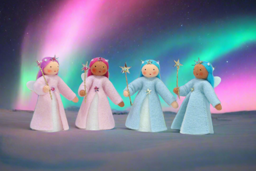 Handmade Aurora Borealis Fairy Doll by Ambrosius – Eco-Friendly Wool Felt Waldorf Toy from Eco Flower Fairies LLC