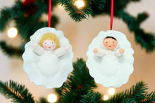 Handmade Baby Doll in Walnut Manger by Ambrosius – Eco-Friendly Wool Felt Waldorf Toy from Eco Flower Fairies LLC