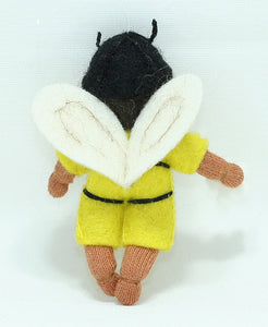 Bee Pixie Doll – 2.5” Handmade Felt Waldorf Decoration by Ambrosius