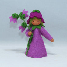 Bellflower Fairy (3.5" miniature standing felt doll, holding flower)