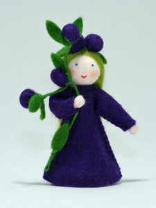 Handmade Blueberry Fairy Doll by Ambrosius – Eco-Friendly Wool Felt Waldorf Toy from Eco Flower Fairies LLC