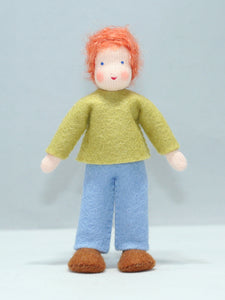 Handmade Brother Doll by Ambrosius – Eco-Friendly Wool Felt Waldorf Toy from Eco Flower Fairies LLC