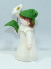 Calla Lily Fairy (3.5" miniature handmade felt doll, holding flower)