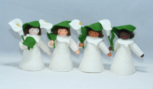 Calla Lily Fairy Doll – 3.5” Handmade Felt Waldorf Decoration by Ambrosius