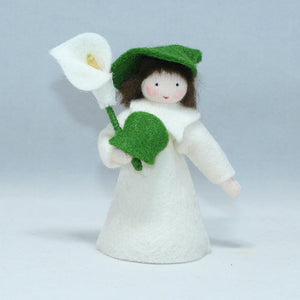 Handmade Calla Lily Fairy Doll by Ambrosius – Eco-Friendly Wool Felt Waldorf Toy from Eco Flower Fairies LLC