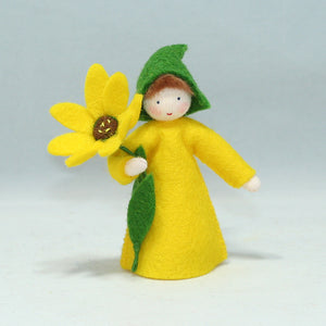 Handmade Cape Marigold Lily Fairy Doll by Ambrosius – Eco-Friendly Wool Felt Waldorf Toy from Eco Flower Fairies LLC