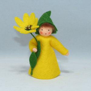 Handmade Cape Marigold Lily Fairy Doll by Ambrosius – Eco-Friendly Wool Felt Waldorf Toy from Eco Flower Fairies LLC