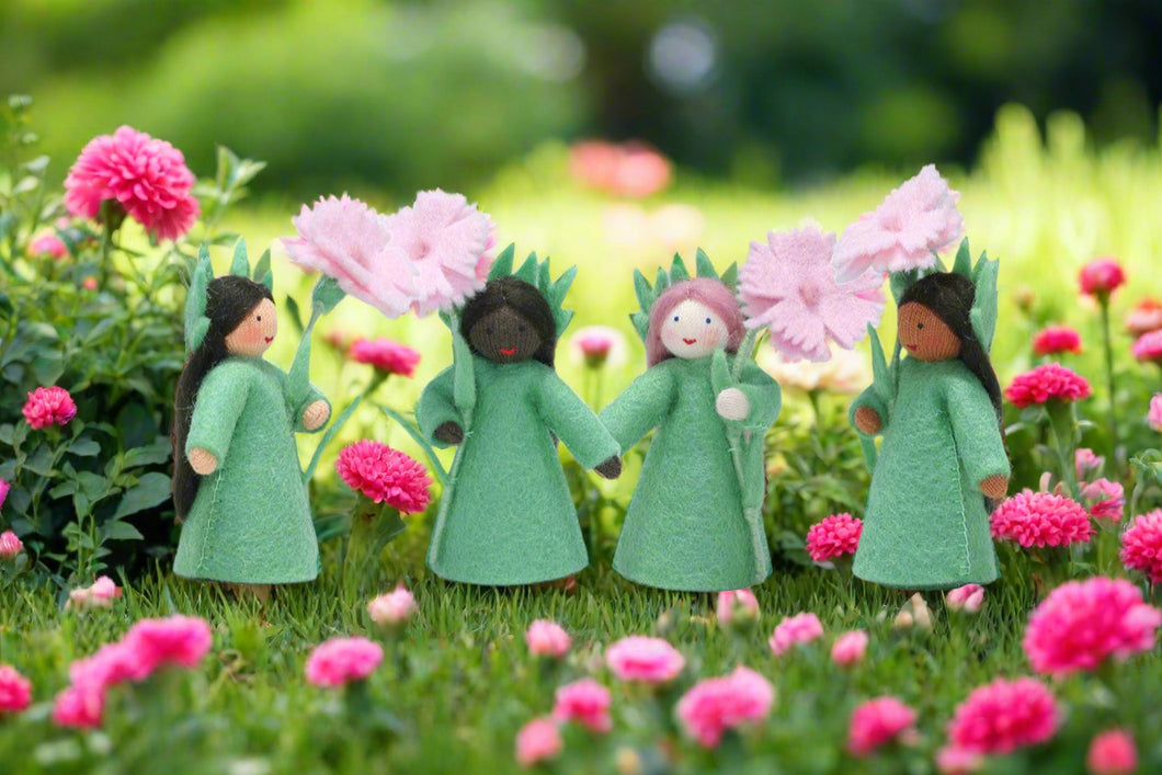 Handmade Carnation Fairy Doll by Ambrosius – Eco-Friendly Wool Felt Waldorf Toy from Eco Flower Fairies LLC