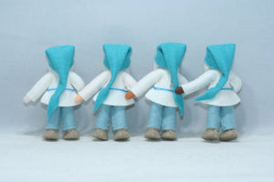 Gnome World - Cave Gnome Family Doll Set – 2.5" & 3” Handmade Felt Waldorf Decorations by Ambrosius
