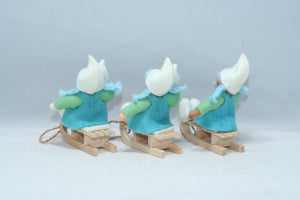 Gnome World - Cave Gnome Family Doll Set – 2.5" & 3” Handmade Felt Waldorf Decorations by Ambrosius