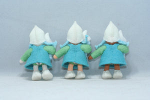 Gnome World - Cave Gnome Family Doll Set – 2.5" & 3” Handmade Felt Waldorf Decorations by Ambrosius