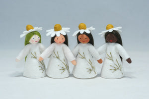 Chamomile Fairy Doll – 2.5” Handmade Felt Waldorf Decoration by Ambrosius