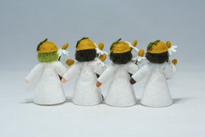 Chamomile Fairy Doll – 2.5” Handmade Felt Waldorf Decoration by Ambrosius