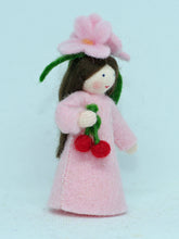 Cherry Blossom Fairy (miniature standing felt doll, flower hat)