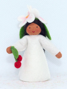 Handmade Cherry Blossom Fairy Doll by Ambrosius – Eco-Friendly Wool Felt Waldorf Toy from Eco Flower Fairies LLC