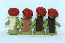 Chestnut Fairy Family Doll Set – 2.5", 3" & 3.5” Handmade Felt Waldorf Decorations by Ambrosius